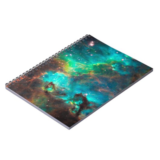 Verbluffende Aqua Star-cluster Notitieboek (Linkerzijde)