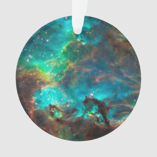 Verbluffende Aqua Star-cluster Ornament (voorkant)