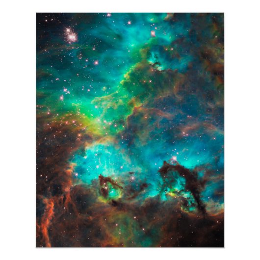 Verbluffende Aqua Star-cluster Poster (Voorkant)