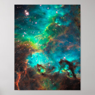 Verbluffende Aqua Star-cluster Poster