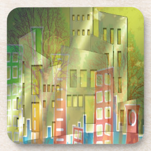 Verbluffende architectuurcityscape art accessoires drankjes onderzetter