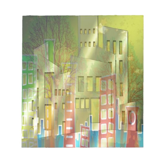 Verbluffende architectuurcityscape art accessoires notitieblok (Voorkant)