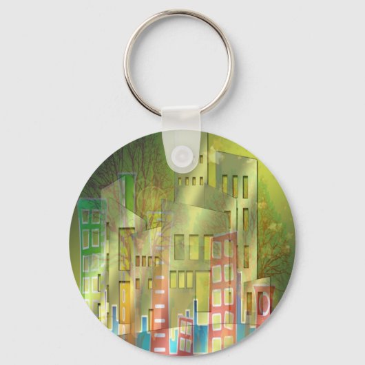 Verbluffende architectuurcityscape art accessoires sleutelhanger (Voorkant)