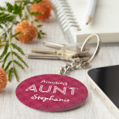 Verbluffende AUNT Custom Name Sleutelhanger Cadeau (Zijkant)