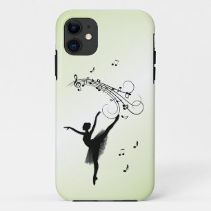 Verbluffende Ballerina Dancing met Music Green Case-Mate iPhone Case