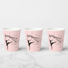 Verbluffende Ballerina Dancing met Music Green Papieren Bekers