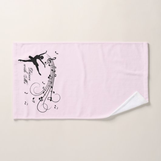 Verbluffende Ballerina Dancing met Music Pink Bad Handdoek (Handdoek)