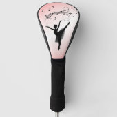 Verbluffende Ballerina Dancing met Music Pink Golfheadcover (Voorkant)