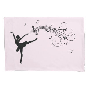 Verbluffende Ballerina Dancing met Music Pink Kussensloop