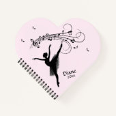 Verbluffende Ballerina Dancing met Music Pink Notitieboek (Voorkant)