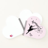 Verbluffende Ballerina Dancing met Music Pink Notitieboek (Binnen)