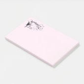 Verbluffende Ballerina Dancing met Music Pink Post-it® Notes (Schuin)