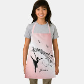 Verbluffende Ballerina Dancing met Music Pink Schort (Insitu)