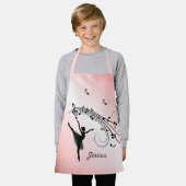 Verbluffende Ballerina Dancing met Music Pink Schort (Gedragen)