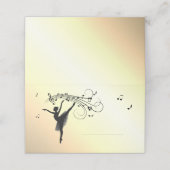 Verbluffende Ballerina Dancing met Music Yellow Plaatskaartje (Buitenkant ongevouwen)