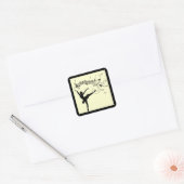 Verbluffende Ballerina Dancing met Music Yellow Vierkante Sticker (Envelop)