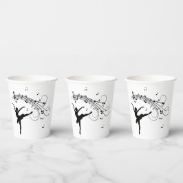 Verbluffende Ballerina Dansmet muziek Papieren Bekers