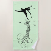 Verbluffende Ballerina Dansmet muziek Strandlaken (Voorkant)