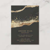 Verbluffende Black Gold Glitter Oorbel Display Kaa Visitekaartje (Achterkant)