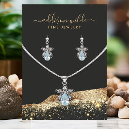 Verbluffende Black Gold Glitter Oorbel Display Kaa Visitekaartje