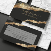Verbluffende Black Gold Glitter Script Salon Gift  Visitekaartje