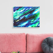 Verbluffende Blauwe Alcohol Inkt Schildering Canvas Afdruk (Insitu (Woonkamer))