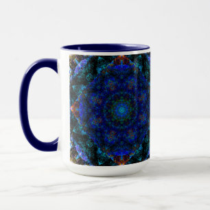 Verbluffende blauwe Boheemse Kaleidoscoop, Mok