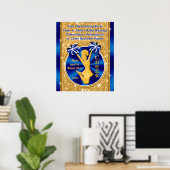 Verbluffende blauwe en gouden Posters, PERSONALISE Poster (Thuiskantoor)