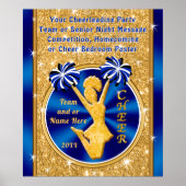 Verbluffende blauwe en gouden Posters, PERSONALISE Poster (Voorkant)