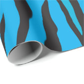 Verbluffende blauwe en zwarte tijgerstrepen cadeaupapier (Rol Hoek)