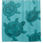 Verbluffende blauwe nautische Zeeen schildpad Douchegordijn (Voorkant)