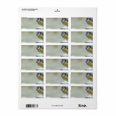 Verbluffende blauwe stift wilde vogel in de sneeuw etiket (Full Sheet)