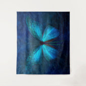 Verbluffende blauwe vlinder wandkleed (Voorkant)
