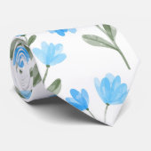 Verbluffende, blauwe Waterverf, afdruk Stropdas (Opgerold)