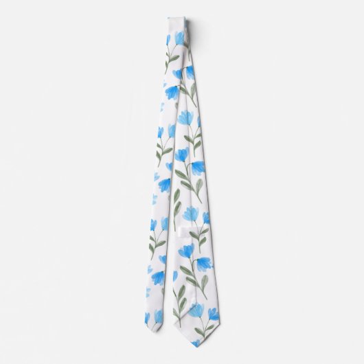 Verbluffende, blauwe Waterverf, afdruk Stropdas (Achterkant)