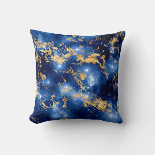 Verbluffende blauwe, witte en gouden marmeren melk kussen