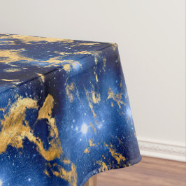 Verbluffende blauwe, witte en gouden marmeren melk tafelkleed