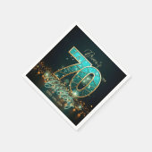 Verbluffende Blauwgroen Mozaïek Gouden Juwelen 70e Servet (Hoek)