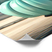 Verbluffende blauwgroen pompoen digitale kunst pri poster (Hoek)