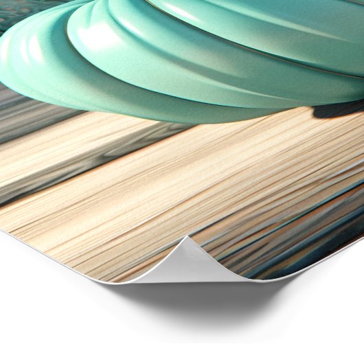 Verbluffende blauwgroen pompoen digitale kunst pri poster (Hoek)