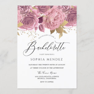 Verbluffende bleekroze Floral Gold Bachelorette pa Kaart