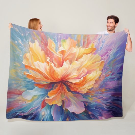 Verbluffende bloem fleece deken (In situ)