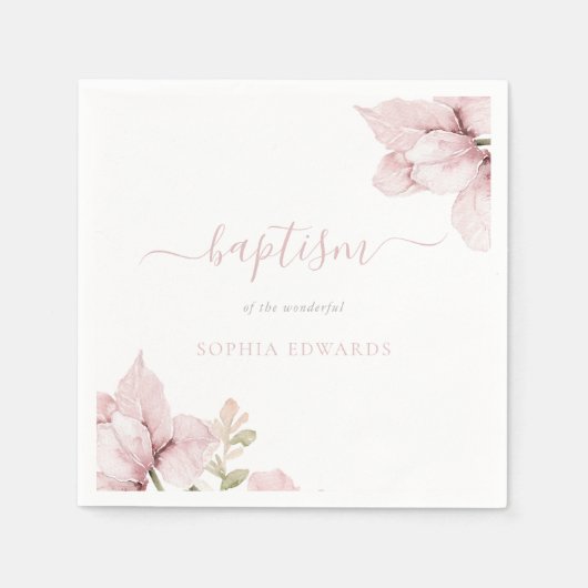 Verbluffende bloemenelegantie doop servet (Voorkant)