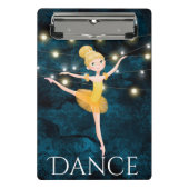 Verbluffende Blond Ballerina Blue Background en Li Mini Klembord (Voorkant)