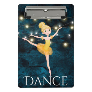 Verbluffende Blond Ballerina Blue Background en Li Mini Klembord
