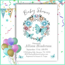 Verbluffende Blue Butterfly Wreath Baby shower