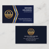 Verbluffende Blue Gold Arrow-zwempoets Visitekaartje (Voorkant / Achterkant)