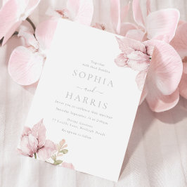 Verbluffende Blush Floral Elegance Bruiloft Kaart