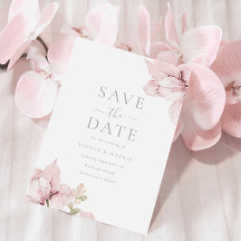 Verbluffende Blush Floral Elegance Bruiloft Save The Date