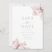 Verbluffende Blush Floral Elegance Bruiloft Save The Date (Voorkant)